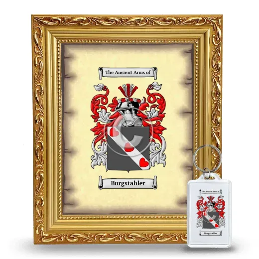 Burgstahler Framed Coat of Arms and Keychain - Gold