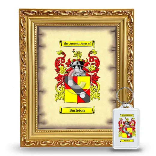 Burleton Framed Coat of Arms and Keychain - Gold