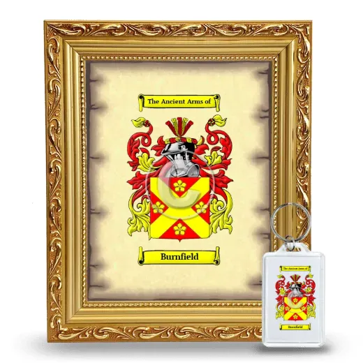 Burnfield Framed Coat of Arms and Keychain - Gold