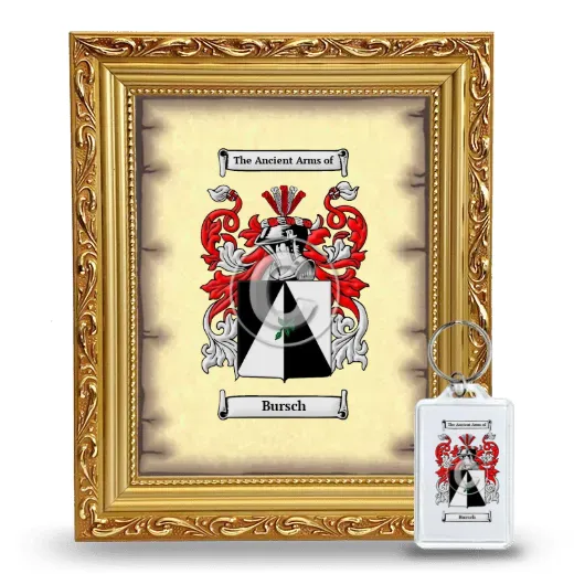 Bursch Framed Coat of Arms and Keychain - Gold