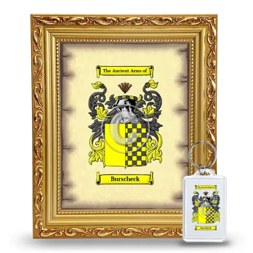 Burscheck Framed Coat of Arms and Keychain - Gold