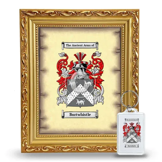 Burtwhistle Framed Coat of Arms and Keychain - Gold
