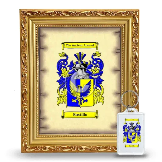 Bustillo Framed Coat of Arms and Keychain - Gold