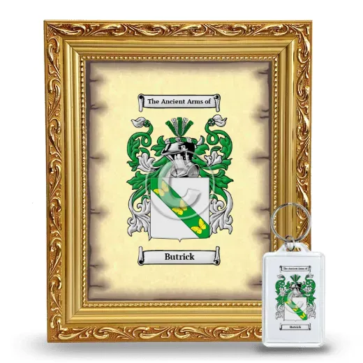 Butrick Framed Coat of Arms and Keychain - Gold