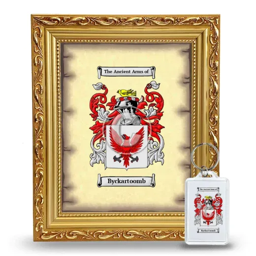 Byckartoomb Framed Coat of Arms and Keychain - Gold