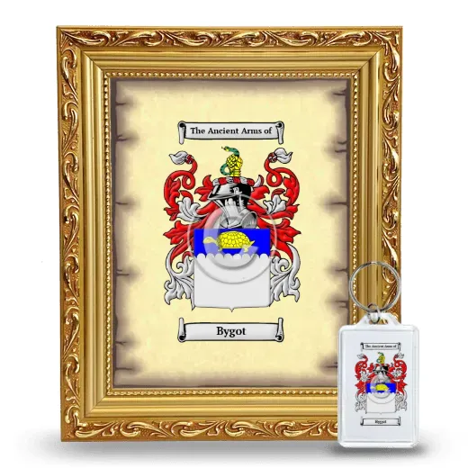 Bygot Framed Coat of Arms and Keychain - Gold