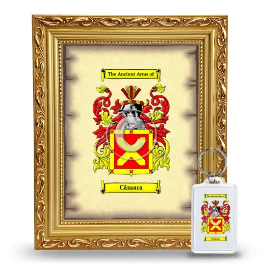 Câmara Framed Coat of Arms and Keychain - Gold