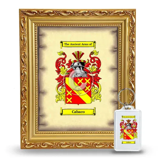 Cabaco Framed Coat of Arms and Keychain - Gold