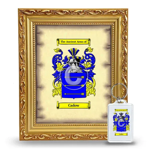 Cadow Framed Coat of Arms and Keychain - Gold
