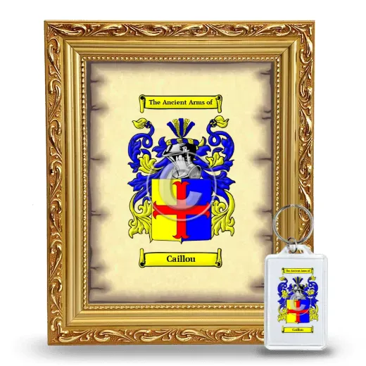 Caillou Framed Coat of Arms and Keychain - Gold