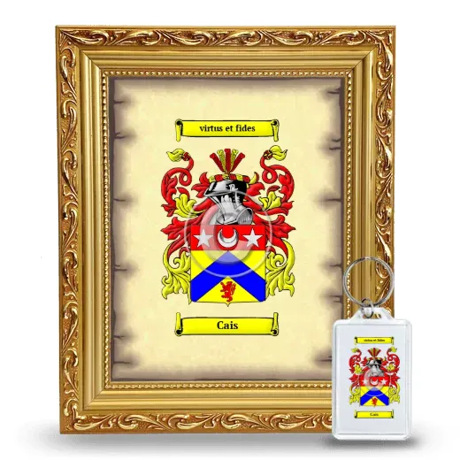 Cais Framed Coat of Arms and Keychain - Gold