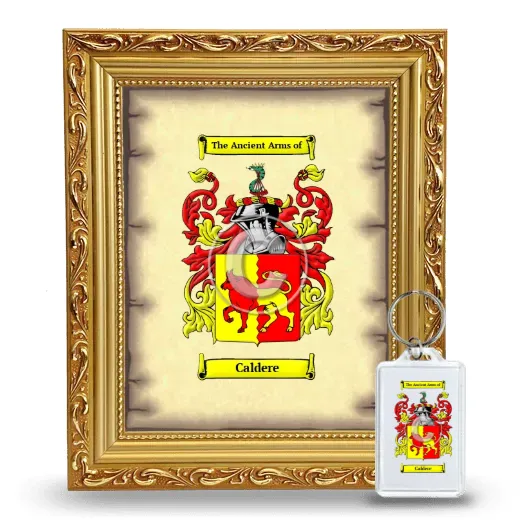 Caldere Framed Coat of Arms and Keychain - Gold