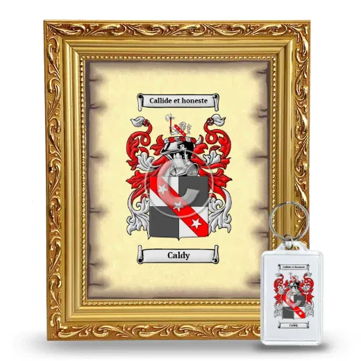 Caldy Framed Coat of Arms and Keychain - Gold