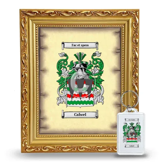 Calwel Framed Coat of Arms and Keychain - Gold