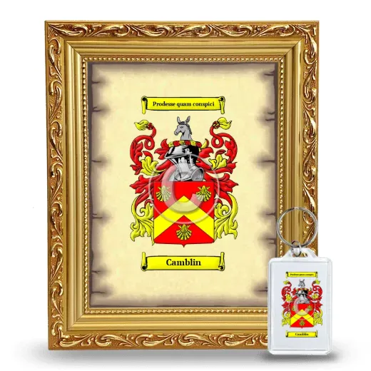 Camblin Framed Coat of Arms and Keychain - Gold