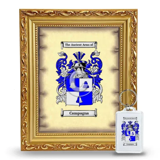 Campagna Framed Coat of Arms and Keychain - Gold