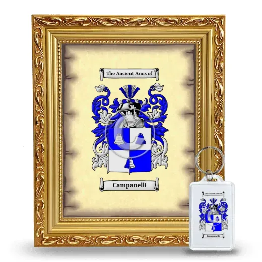 Campanelli Framed Coat of Arms and Keychain - Gold