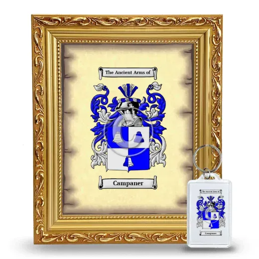 Campaner Framed Coat of Arms and Keychain - Gold