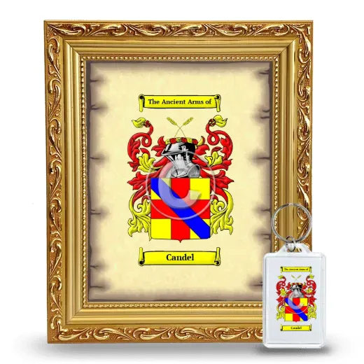Candel Framed Coat of Arms and Keychain - Gold