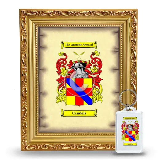Candels Framed Coat of Arms and Keychain - Gold