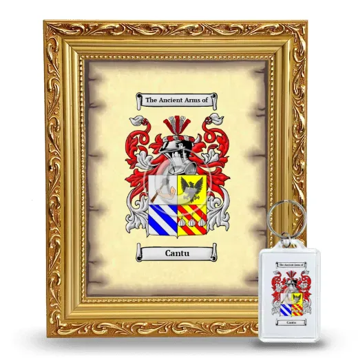Cantu Framed Coat of Arms and Keychain - Gold