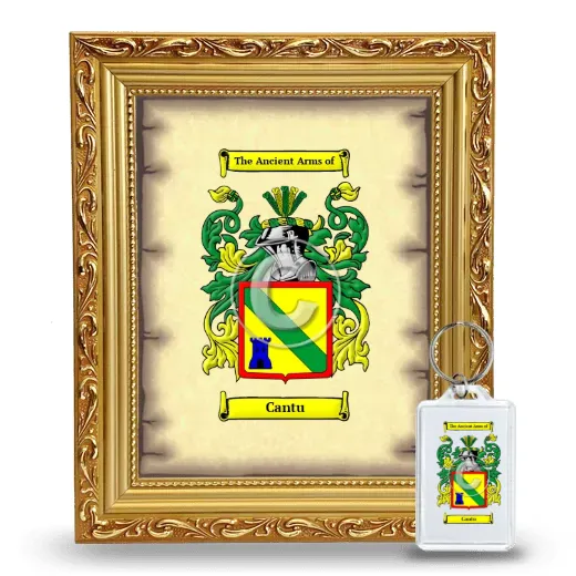 Cantu Framed Coat of Arms and Keychain - Gold