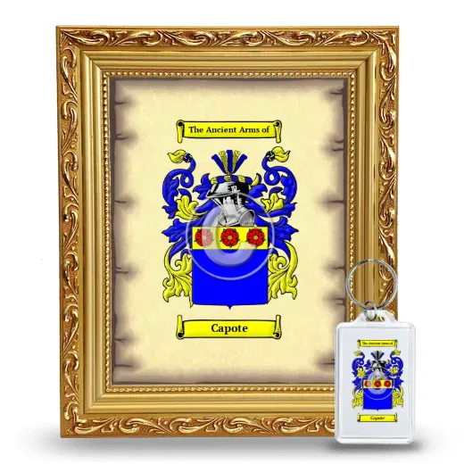 Capote Framed Coat of Arms and Keychain - Gold