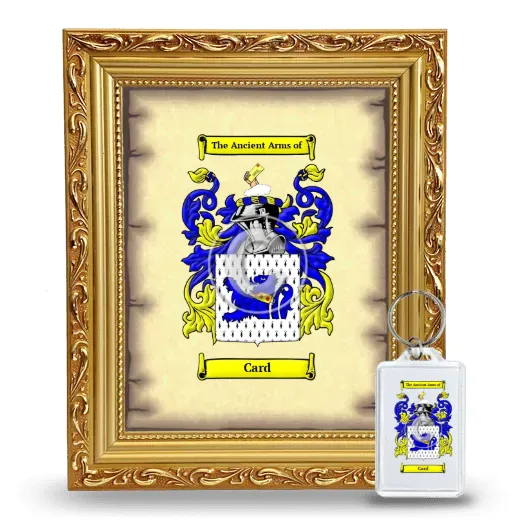 Card Framed Coat of Arms and Keychain - Gold