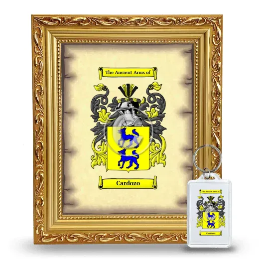 Cardozo Framed Coat of Arms and Keychain - Gold