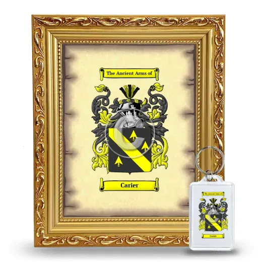 Carier Framed Coat of Arms and Keychain - Gold