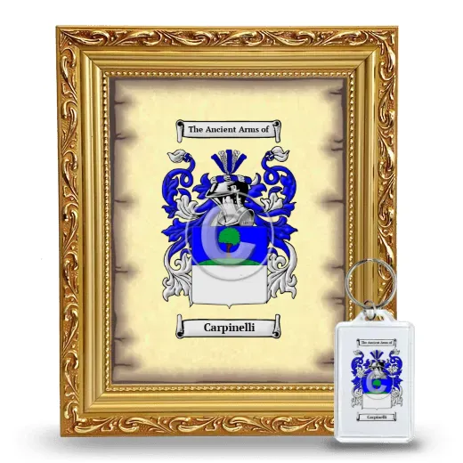 Carpinelli Framed Coat of Arms and Keychain - Gold