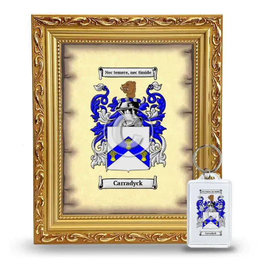Carradyck Framed Coat of Arms and Keychain - Gold
