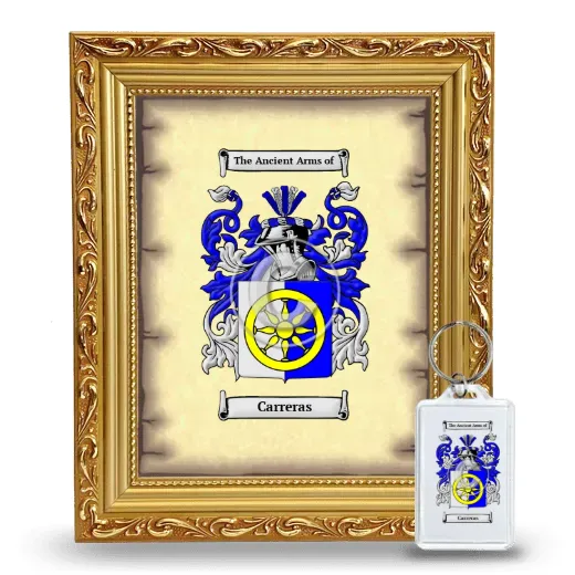 Carreras Framed Coat of Arms and Keychain - Gold