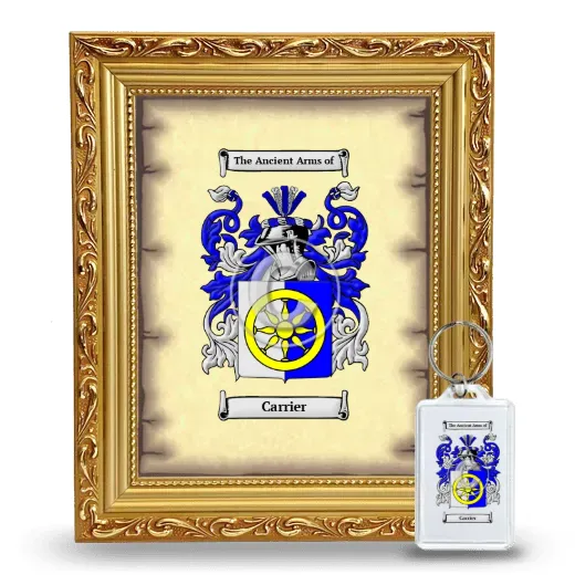 Carrier Framed Coat of Arms and Keychain - Gold
