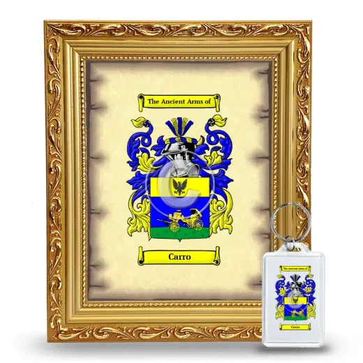 Carro Framed Coat of Arms and Keychain - Gold