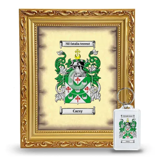Carsy Framed Coat of Arms and Keychain - Gold