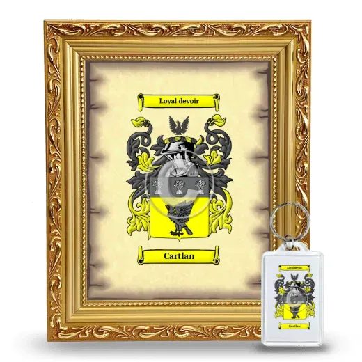Cartlan Framed Coat of Arms and Keychain - Gold