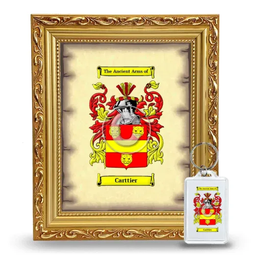 Carttier Framed Coat of Arms and Keychain - Gold