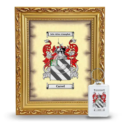 Carvel Framed Coat of Arms and Keychain - Gold