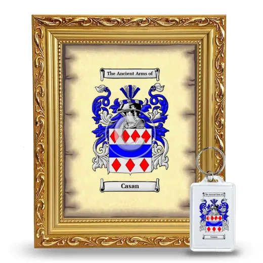 Casan Framed Coat of Arms and Keychain - Gold
