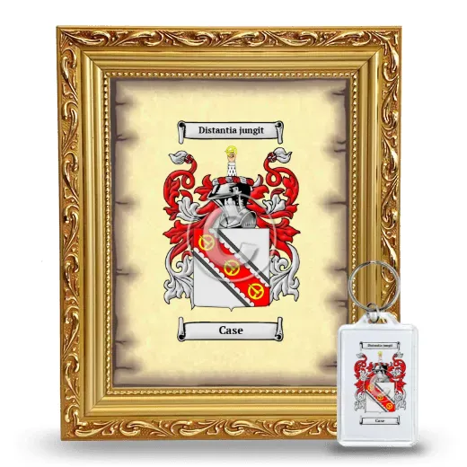 Case Framed Coat of Arms and Keychain - Gold