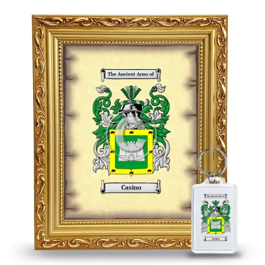 Casino Framed Coat of Arms and Keychain - Gold