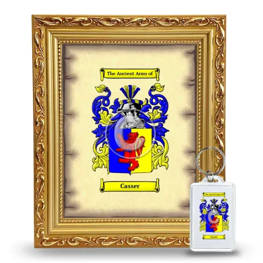 Casser Framed Coat of Arms and Keychain - Gold