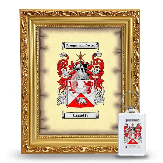 Cassetty Framed Coat of Arms and Keychain - Gold
