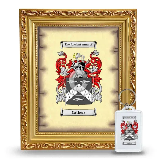 Cathers Framed Coat of Arms and Keychain - Gold