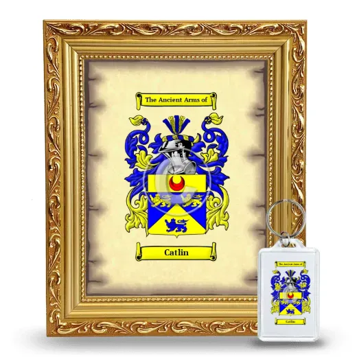 Catlin Framed Coat of Arms and Keychain - Gold