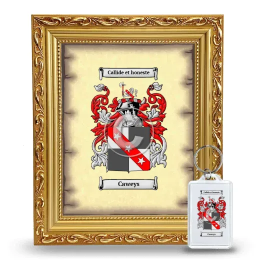 Caweys Framed Coat of Arms and Keychain - Gold
