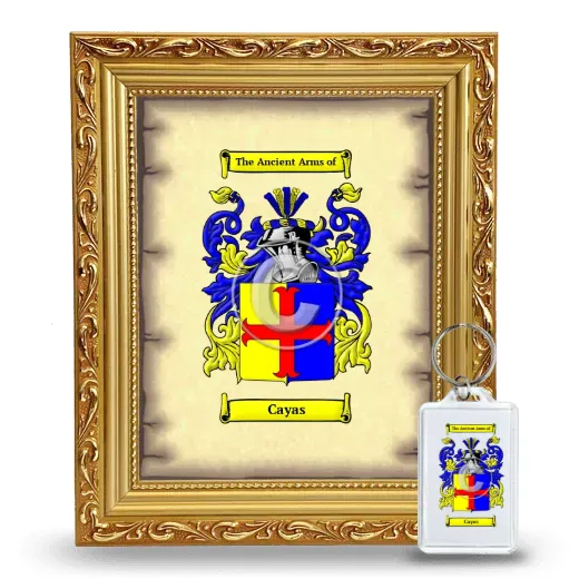 Cayas Framed Coat of Arms and Keychain - Gold