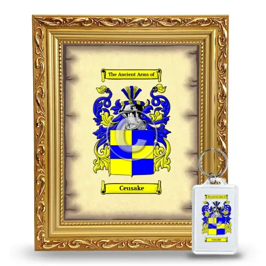 Ceusake Framed Coat of Arms and Keychain - Gold