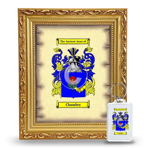 Chambry Framed Coat of Arms and Keychain - Gold